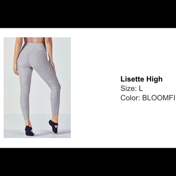 Gray Floral Fabletics Leggings - Picture 8 of 9